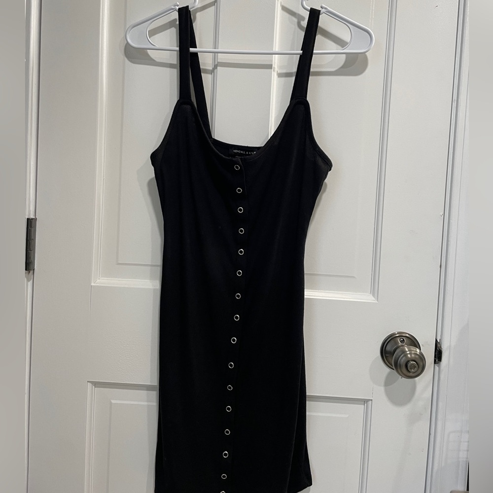 Kendall & Kylie Black Knitted Bodycon Dress